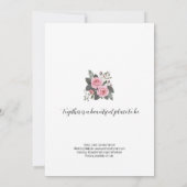 Invitation Élégant Romantique Blush Pink Garden Rose Mariage (Dos)