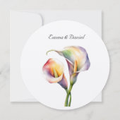 Invitation Elégant romantique Calla Lily Aquarelle douce Past (Dos)