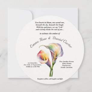 Invitation Elégant romantique Calla Lily Aquarelle douce Past