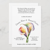 Invitation Elégant romantique Calla Lily Aquarelle douce Past (Devant / Derrière)
