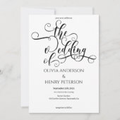 Invitation Élégant romantique Calligraphie Script Mariage (Devant)