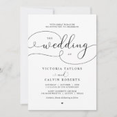 Invitation Élégant romantique calligraphie Script Mariage Inv (Devant)