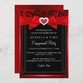 Invitation Élégant Romantique Coeur Engagement Partie Invitat (Devant / Derrière)