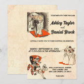 Invitation Élégant romantique Couple Comic Mariage à thème li (Devant / Derrière)