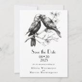Invitation Élégant Romantique Crow Amateurs (Devant)