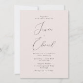 Invitation Élégant romantique Dusty Rose Mariage de script (Devant)