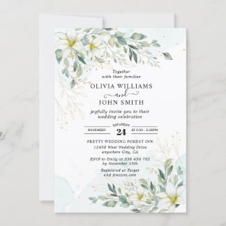 Invitation Elégant Romantique Eucalyptus verdure - F001 Invit
