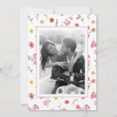 Invitation Élégant Romantique Floral Photo Enregistrer La Dat (Dos)