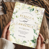 Invitation Elégant romantique florale de sauge blanche mariag