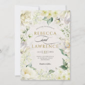 Invitation Elégant romantique florale de sauge blanche mariag (Devant)