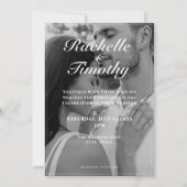 Invitation Élégant romantique noir blanc 1 Mariage photo (Devant)