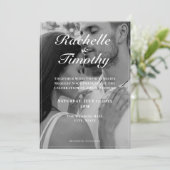 Invitation Élégant romantique noir blanc 1 Mariage photo (Debout devant)