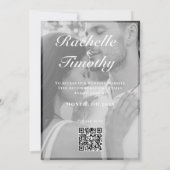 Invitation Élégant romantique noir blanc 1 Mariage photo (Dos)