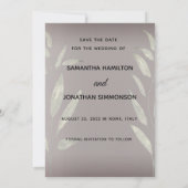 Invitation Élégant Romantique Rose Argenté Floral Save the Da (Dos)