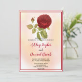 Invitation Élégant romantique Rose rouge Dusty Floral Mariage (Debout devant)