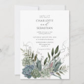 Invitation Élégant Romantique Succulents Mariage floral (Devant)