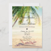 Invitation Elégant Romantique Tropical Plam Beach Mariage (Devant)