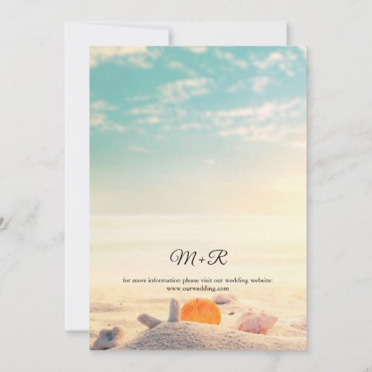 Invitation Elégant Romantique Tropical Plam Beach Mariage (Dos)