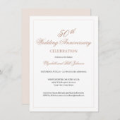 Invitation Élégant Rose 50e Anniversaire de Mariage (Devant / Derrière)