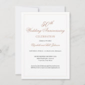 Invitation Élégant Rose 50e Anniversaire de Mariage (Devant)