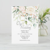 Invitation Elégant rose Aquarelle Blush Mariage Floral (Debout devant)