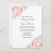 Invitation Elégant Rose Aquarelle Blush Rose Floral Mariage (Devant)