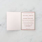 Invitation Elégant rose Aquarelle Floral Monogram Mariage (Intérieur)