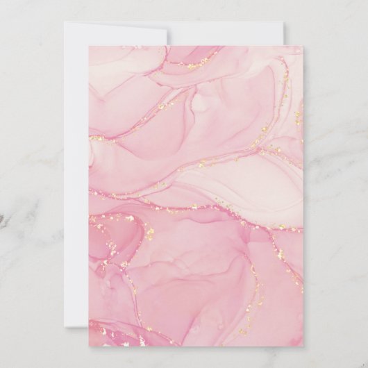 Invitation Elégant rose aquarelle script moderne Sweet 16 (Dos)