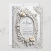 Invitation Élégant Rose Art Nouveau Frame Mariage (Devant)