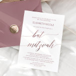 Invitation Élégant Rose Bat mitzvah de calligraphie or<br><div class="desc">Cette élégante invitation rose de Bat mitzvah de calligraphie or est parfaite pour un bat mitzvah simple. Le design rose vif présente une carte minimaliste ornée d'une typographie romantique et fantaisiste en feuille d'or rose. Remarque : Ce design ne présente pas de véritable feuille d'or rose. C'est un graphisme de...</div>