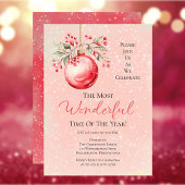 Invitation Élégant rose Bauble Plus Merveilleux Temps Année F