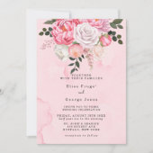 Invitation Elégant rose blanc Aquarelle Florals Mariage (Devant)