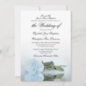 Invitation Elégant Rose bleu Dusty Mariage formel (Devant)