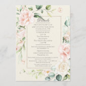 Invitation Elégant rose bleu rose Aquarelle FloraL Mariage (Dos)