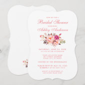 Invitation Élégant rose Blush Floral Fête des mariées Invitat (Devant / Derrière)