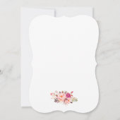 Invitation Élégant rose Blush Floral Fête des mariées Invitat (Dos)