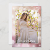 Invitation Elégant rose Blush Quinceañera Photo (Devant)