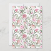 Invitation Élégant Rose Botanique Mariage frontalier (Dos)