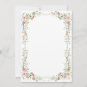 Invitation Élégant Rose botanique rose douche nuptiale (Dos)