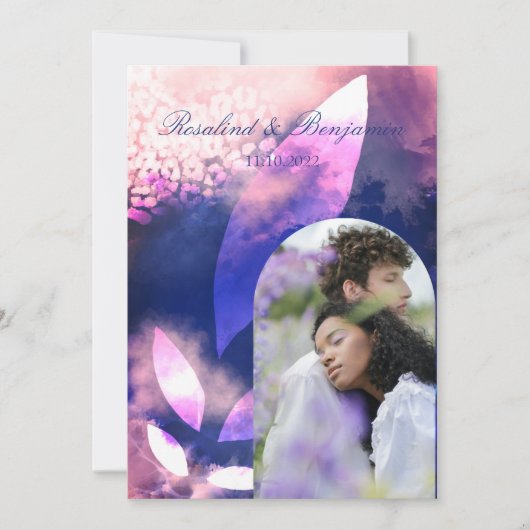 Invitation Élégant Rose chic Gold Violet Arch Mariage photo (Devant)