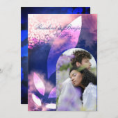 Invitation Élégant Rose chic Gold Violet Arch Mariage photo (Devant / Derrière)