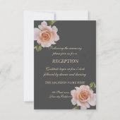 Invitation Elégant Rose Chic, Réception De Mariage Floral (Devant)