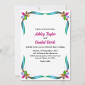 Invitation Élégant Rose coloré brillant floral moderne Maria (Devant)