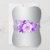 Invitation Élégant Rose courbé pourpre Mariage argent  (Dos)