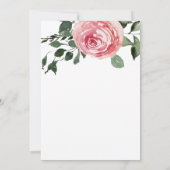 Invitation Elégant Rose d'aquarelle (Dos)