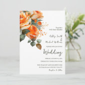 Invitation Elégant Rose d'aquarelle Mariage floral (Debout devant)