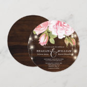 Invitation Élégant Rose de bois rustique Mariage (Devant / Derrière)