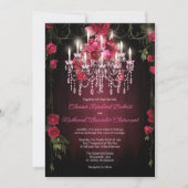 Invitation Élégant Rose de Bourgogne Floral Mariage (Devant)