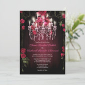 Invitation Élégant Rose de Bourgogne Floral Mariage (Debout devant)