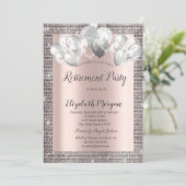 Invitation Élégant Rose de cadre de de série d'argent (Debout devant)